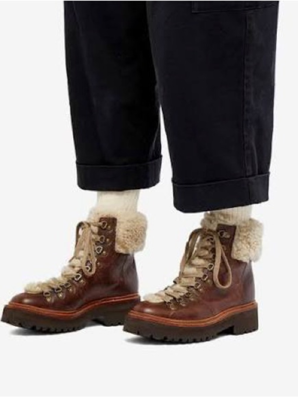 Grenson Nettie shearling hiking boots
